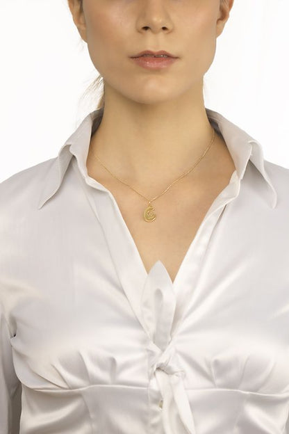 Collana in oro rosa 18kt con iniziale lettera C