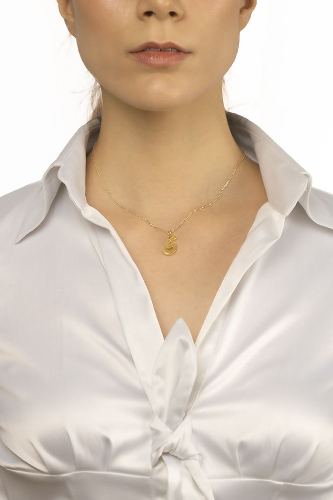Collana in oro bianco 18kt con iniziale lettera g
