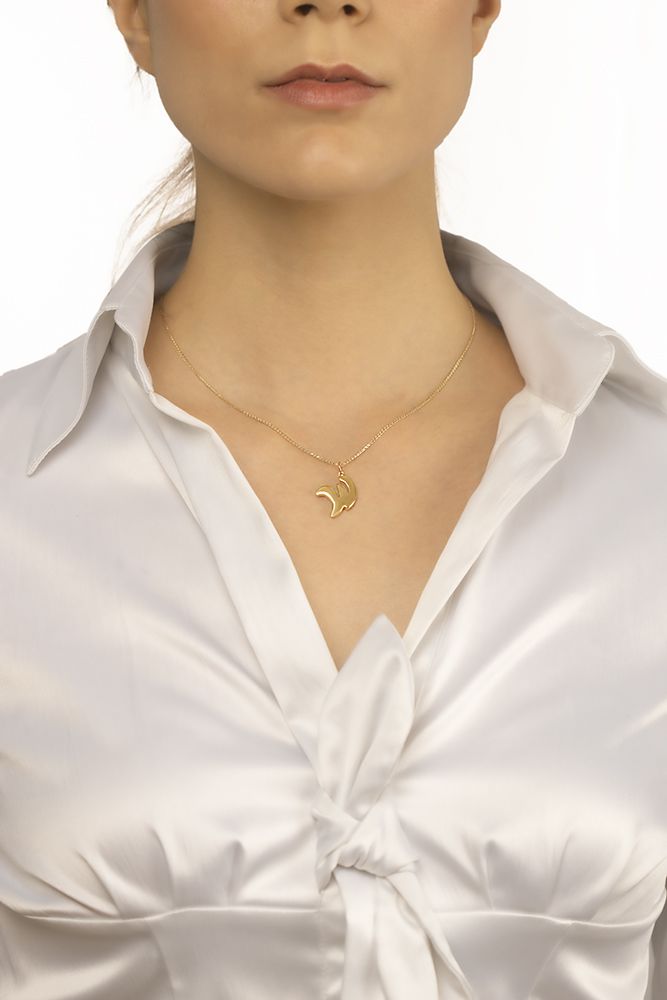 Collana in oro rosa 18k con iniziale lettera w