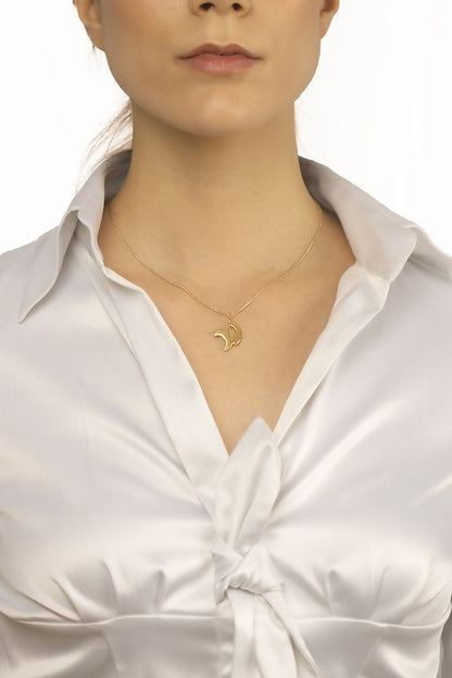 Collana in oro rosa 18k con iniziale lettera w