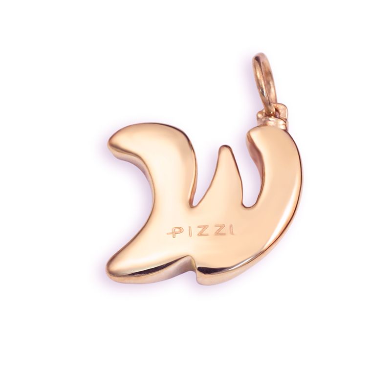 Collana in oro rosa 18k con iniziale lettera w