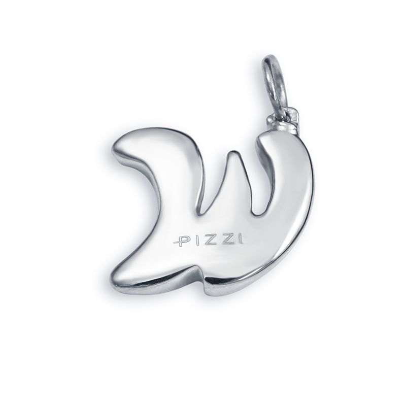 Collana in oro bianco 18kt con iniziale lettera  w