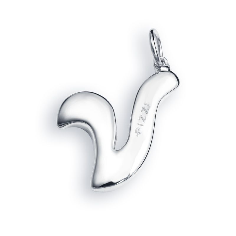 Catenina in oro bianco 18kt con iniziale lettera v