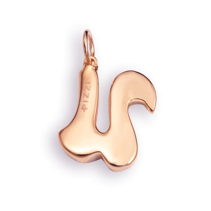 Collana in oro rosa 18kt con iniziale lettera  u