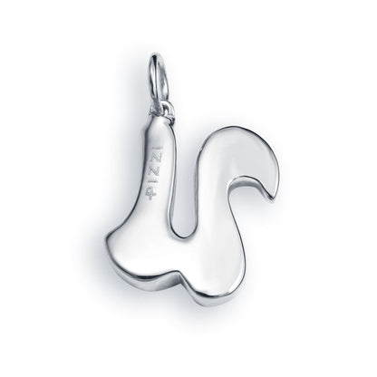 Collana in oro bianco 18kt con iniziale lettera u