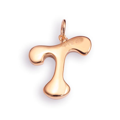 Collana in oro rosa 18kt con iniziale lettera t