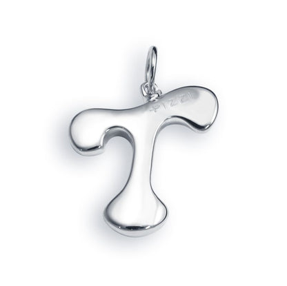 Collana in oro bianco 18kt con iniziale lettera t