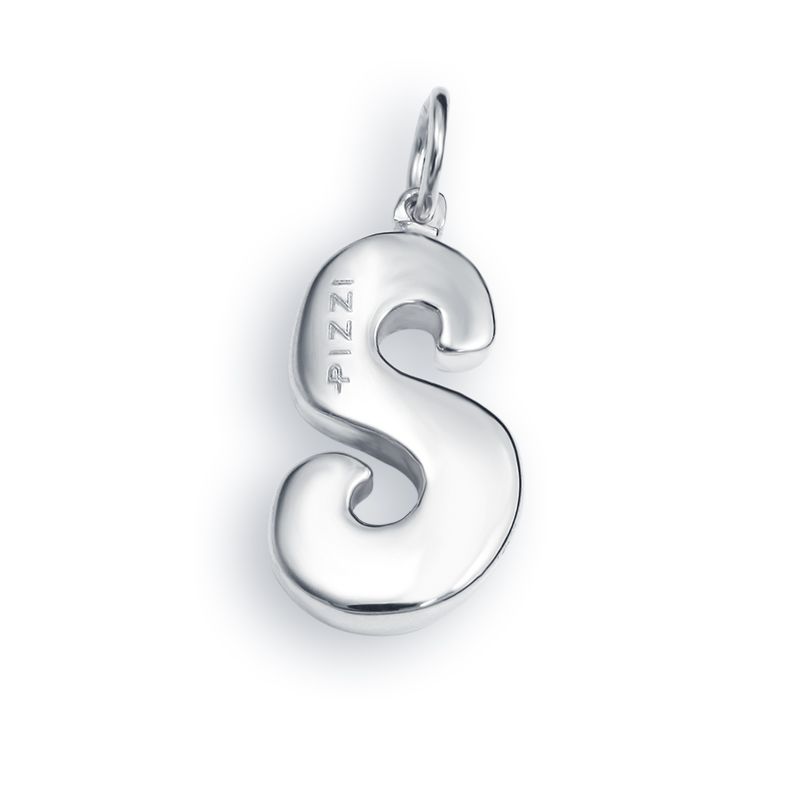 Collana in oro bianco 18kt con iniziale lettera s