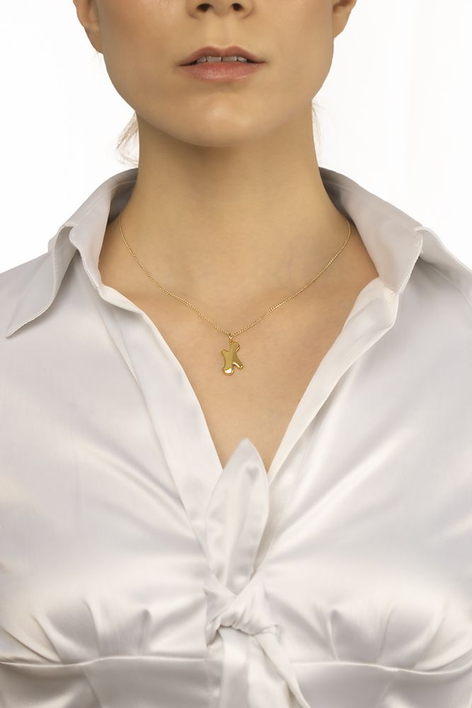 Collana in oro bianco 18kt con iniziale lettera n