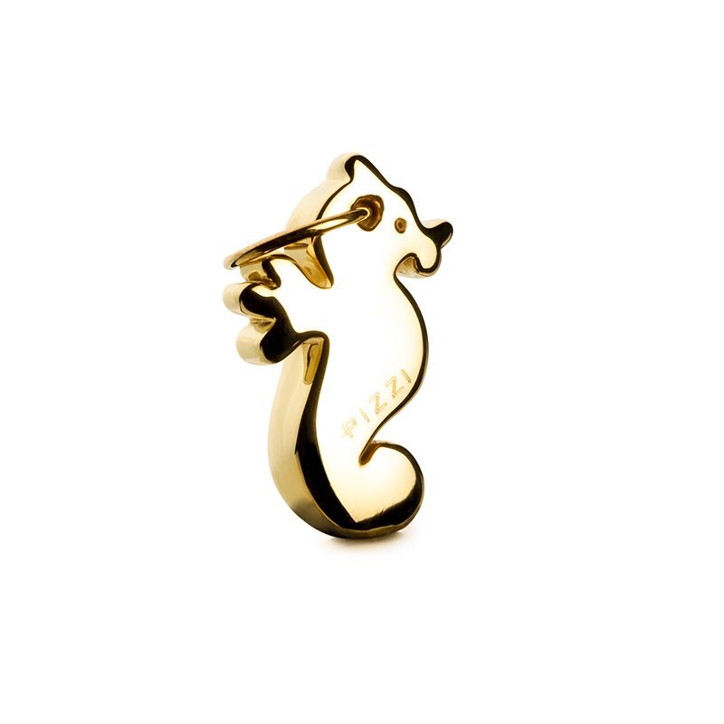 Seepferdchen-Anhänger aus 18-karätigem Gelbgold mit Kordel