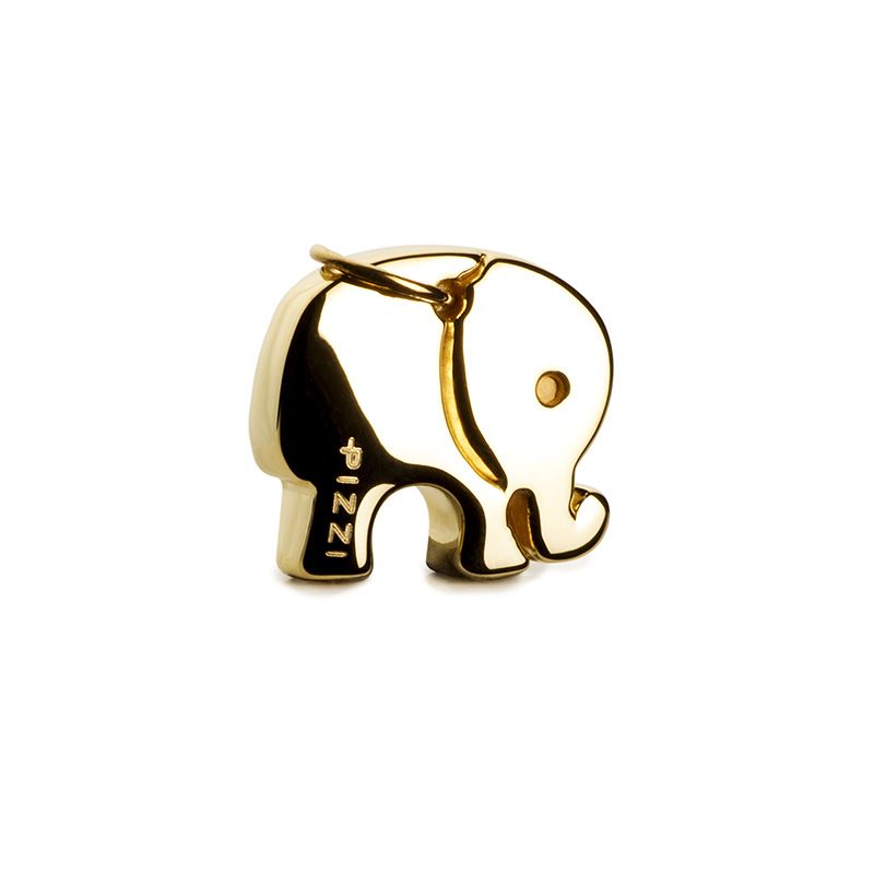 18kt yellow gold elephant pendant with lace