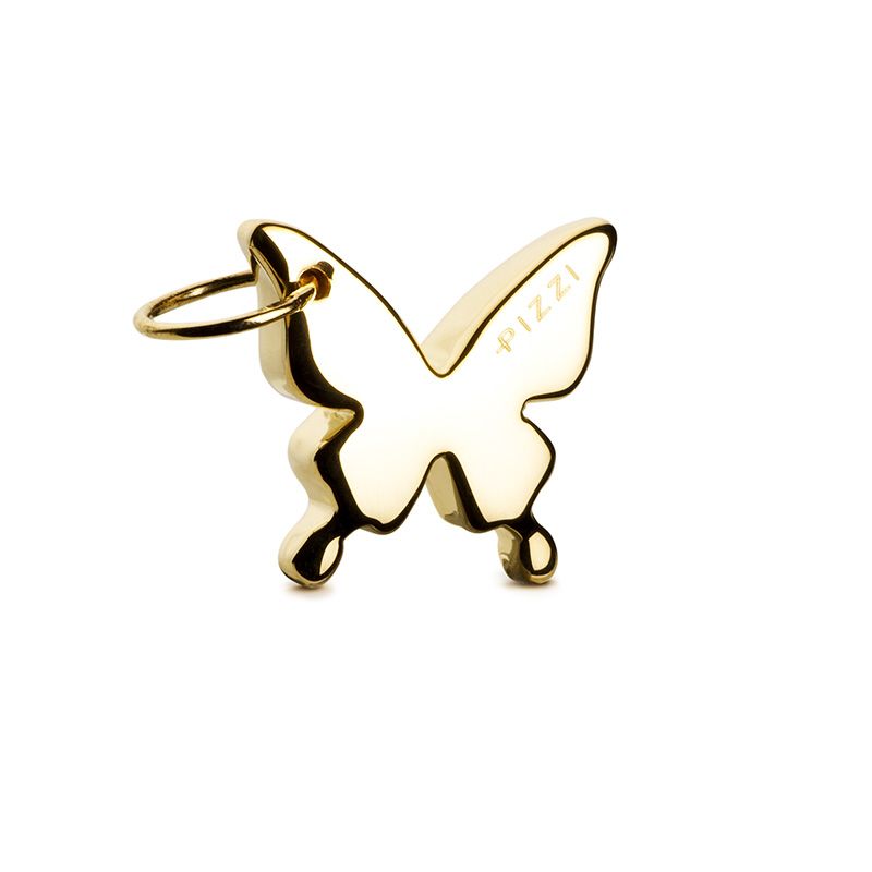 18kt yellow gold butterfly animal pendant with lace