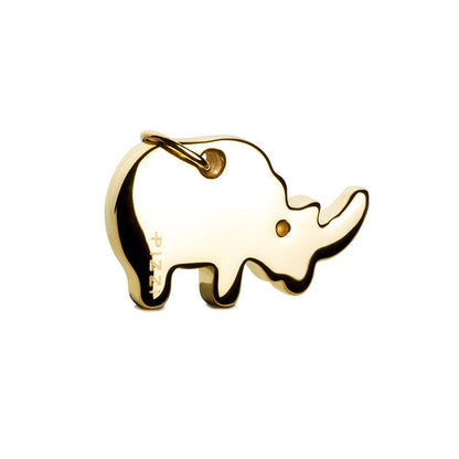Pendente animals rinoceronte in oro giallo 18kt con laccio