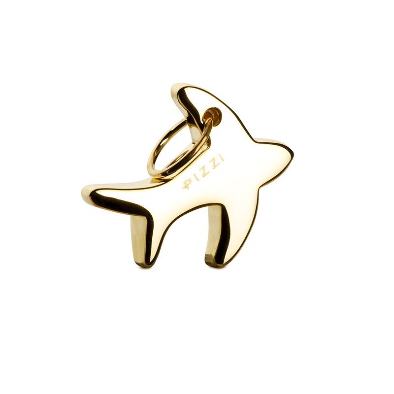 18kt yellow gold swallow animal pendant with lace