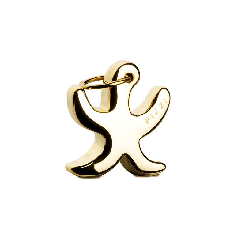 18kt yellow gold starfish animal pendant with lace