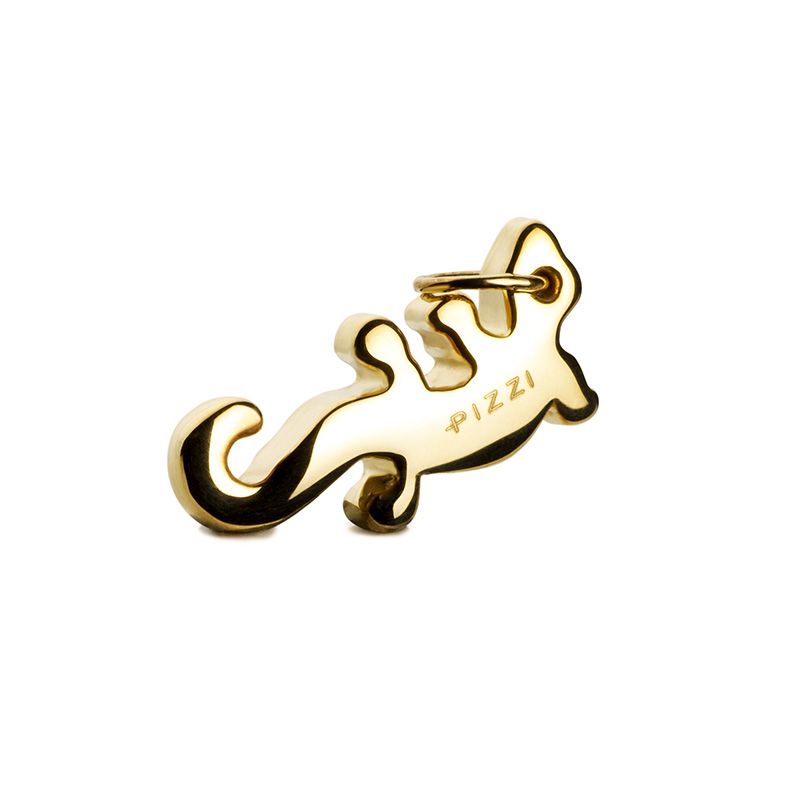 18kt yellow gold necklace with lizard pendant
