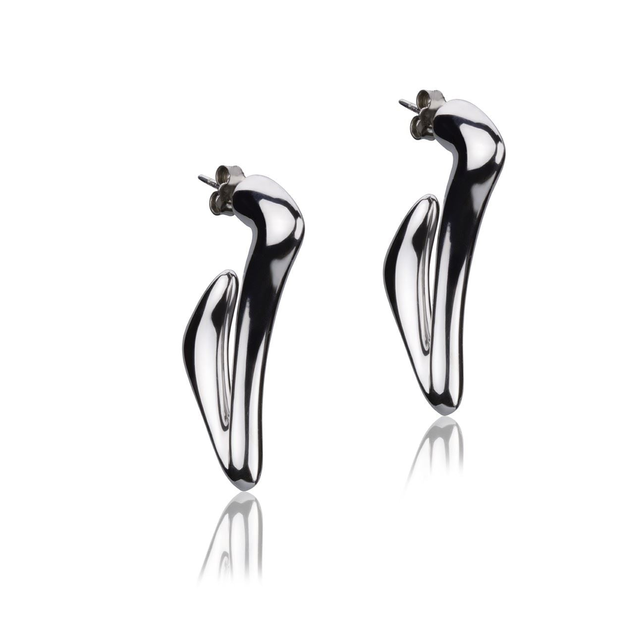 Orecchini in Argento Triangolari Curvi