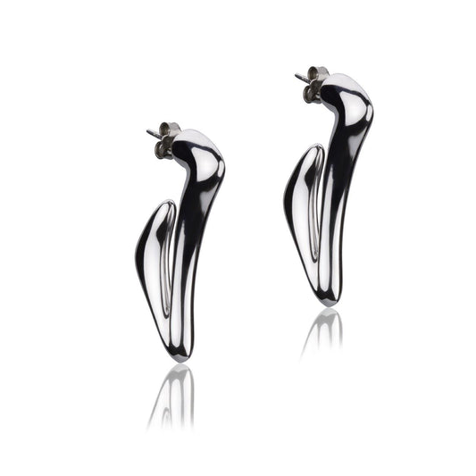 Orecchini in Argento Triangolari Curvi