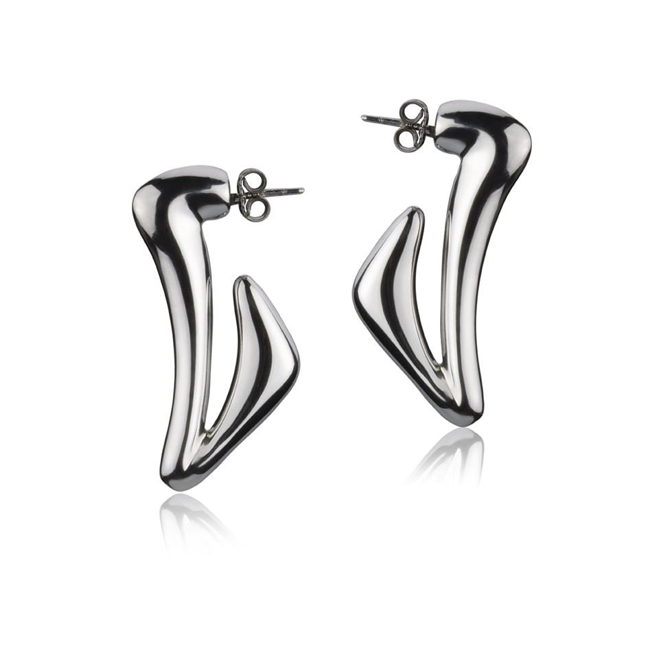Orecchini in Argento Triangolari Curvi
