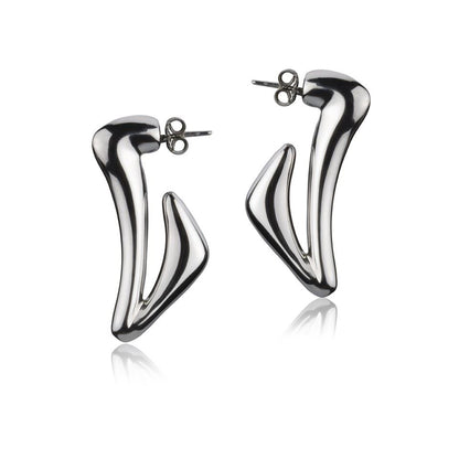 Orecchini in Argento Triangolari Curvi