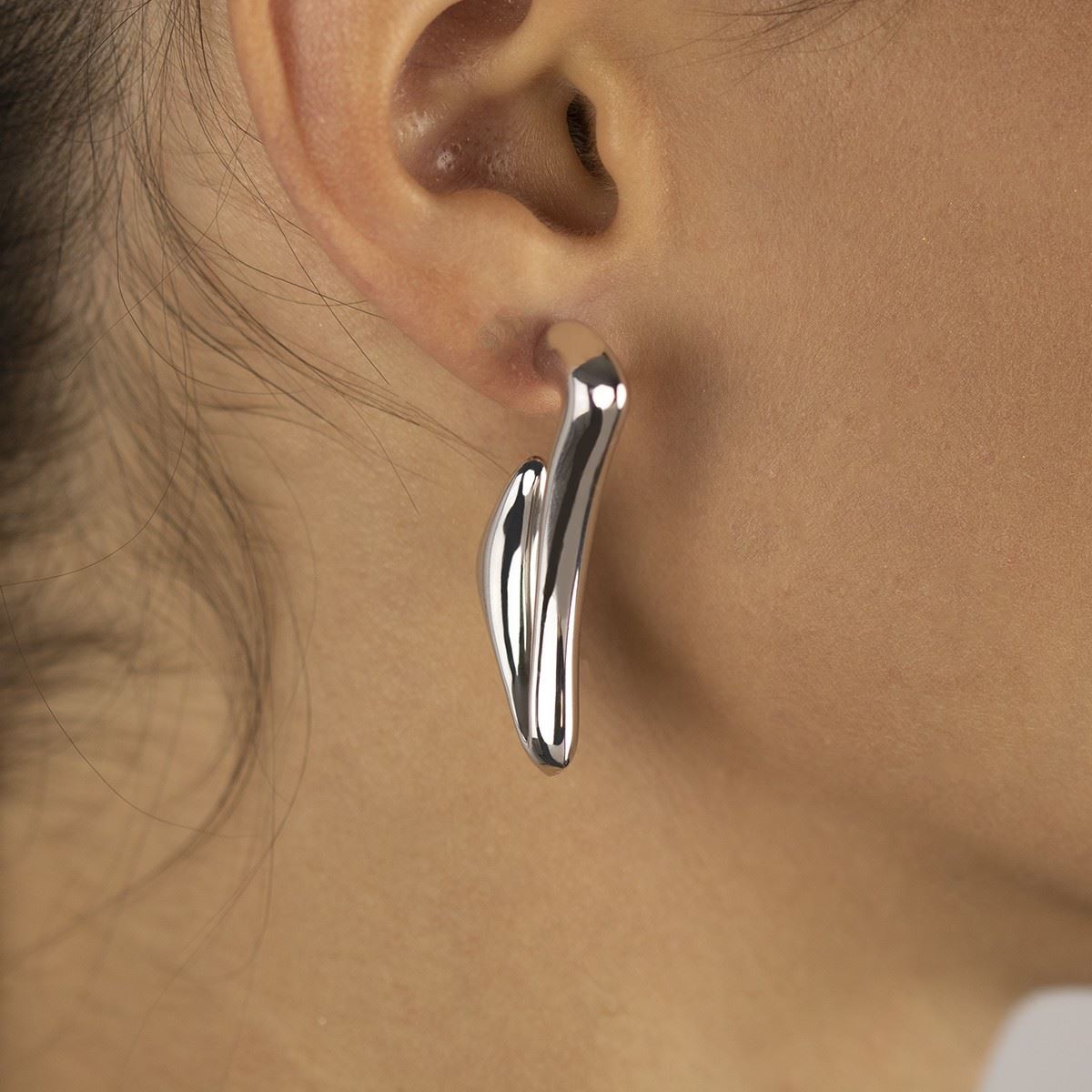 Orecchini in Argento Triangolari Curvi