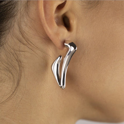 Orecchini in Argento Triangolari Curvi