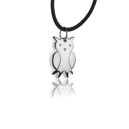Collana con pendente in argento civetta grande