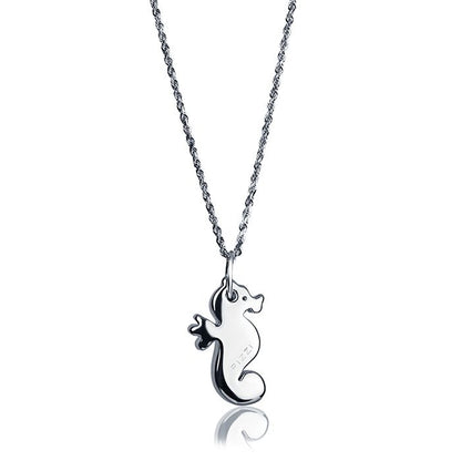 Collana in oro bianco 18kt con pendente cavalluccio marino
