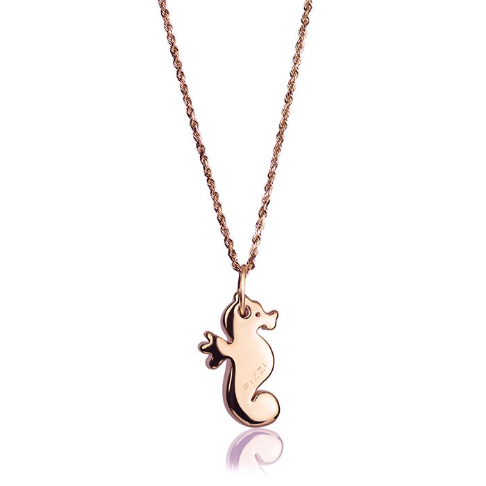 Collana in oro rosa 18kt con pendente cavalluccio marino