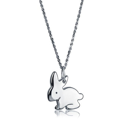 Collana in oro bianco 18kt con pendente coniglio