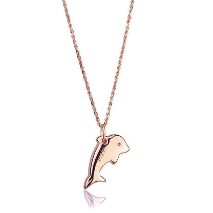 Collana in oro rosa 18kt con pendente delfino