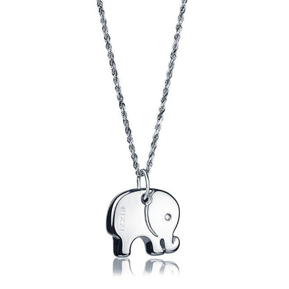 Collana in oro bianco 18kt con  pendente elefante