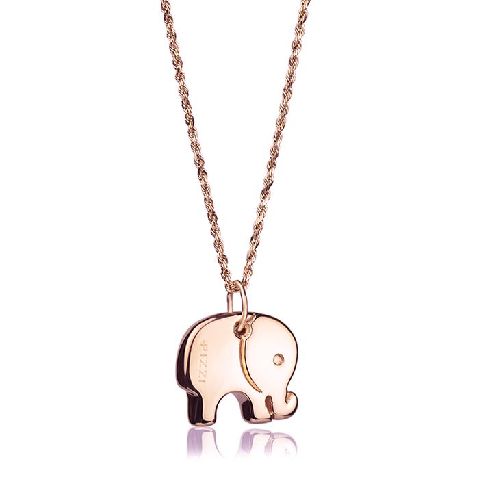 Collana in oro rosa 18kt con pendente elefante