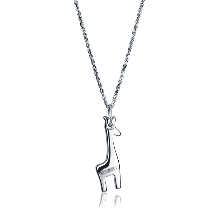 18kt white gold necklace with giraffe pendant