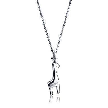 Collana in oro 18kt bianco con pendente giraffa