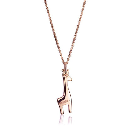 Collana in oro 18kt rosa con pendente giraffa