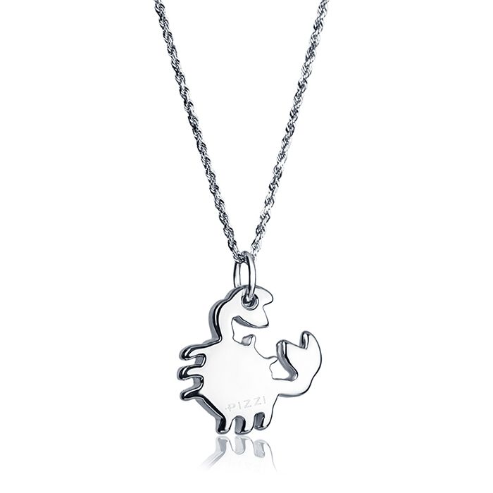 Collana in oro 18kt bianco con pendente granchio
