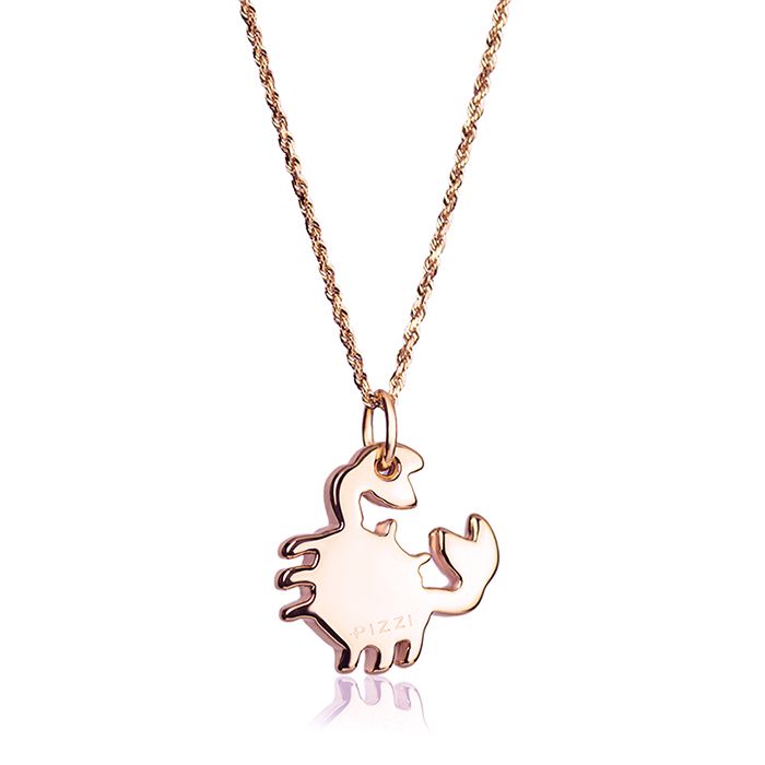 Collana in oro 18kt rosa con pendente granchio