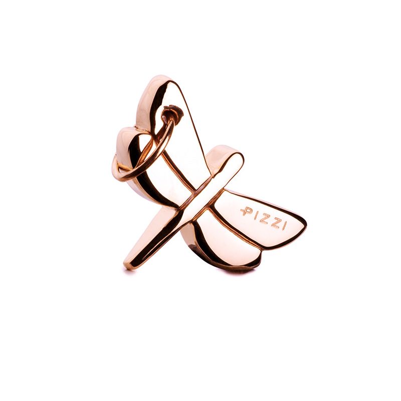 Collana in oro 18kt rosa con pendente libellula