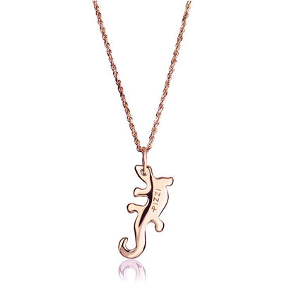 Collana in oro rosa 18kt con pendente lucertola