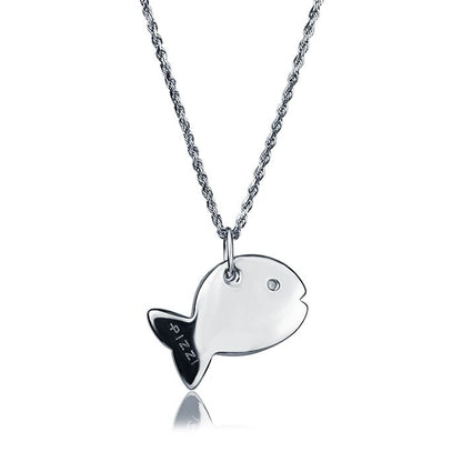 Collana in oro bianco 18kt con pendente pesce