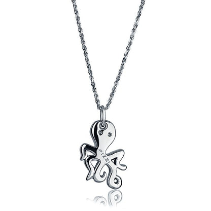 Collana in oro bianco 18kt con pendente polipo