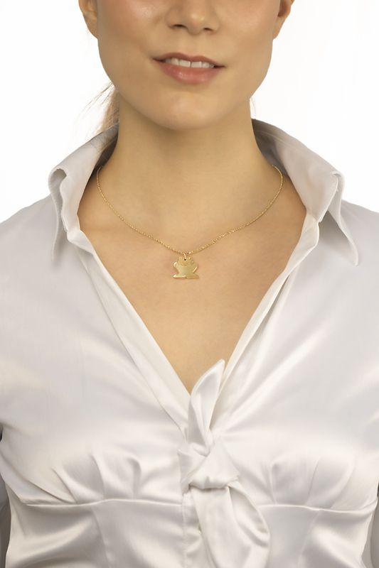 18kt white gold necklace with frog pendant