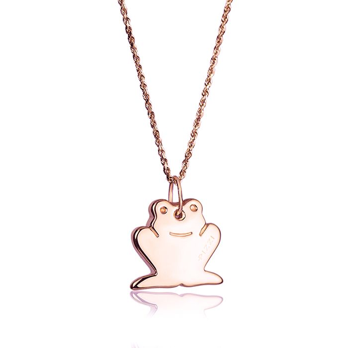 Collana in oro rosa 18kt con pendente rana