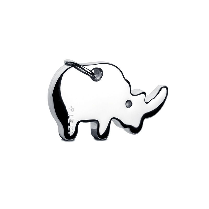 Halskette aus 18-karätigem Weißgold mit Nashornanhänger