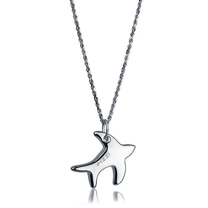 Collana  in oro bianco 18kt con pendente rondine