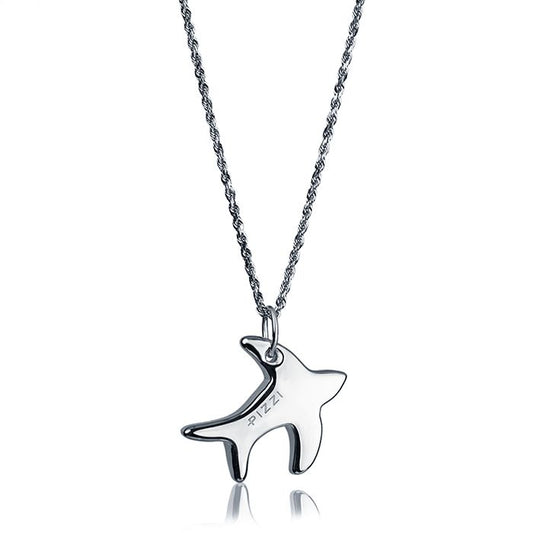 Collana  in oro bianco 18kt con pendente rondine