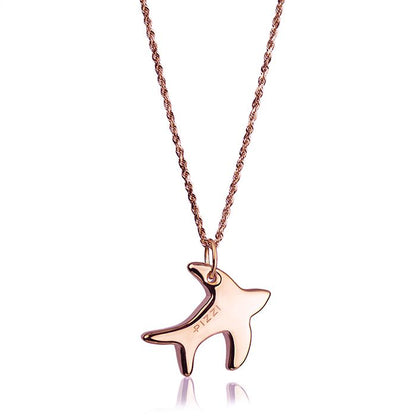 Collana  in oro rosa 18kt con pendente rondine