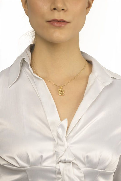 Collana  in oro bianco 18kt con pendente serpente