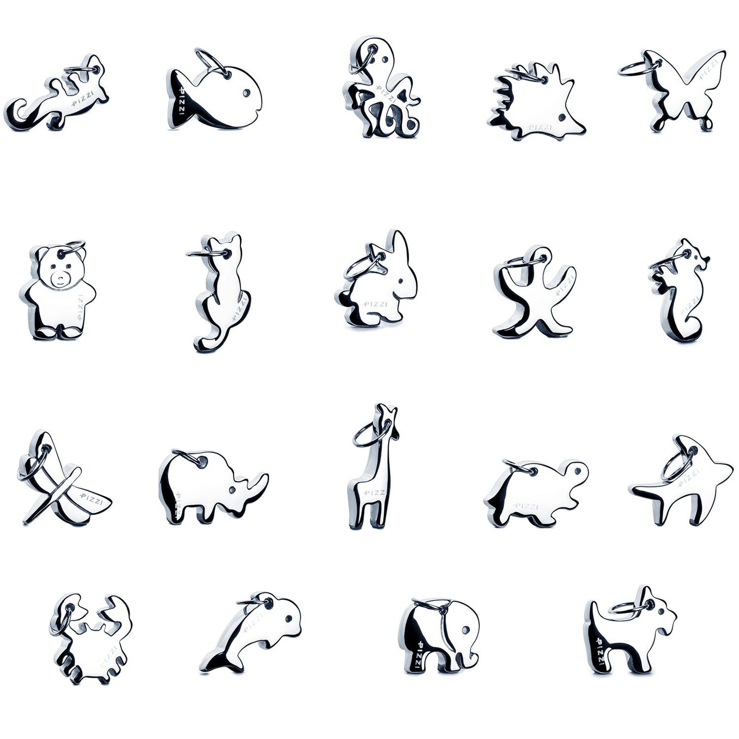 Collana  in oro bianco 18kt con pendente serpente